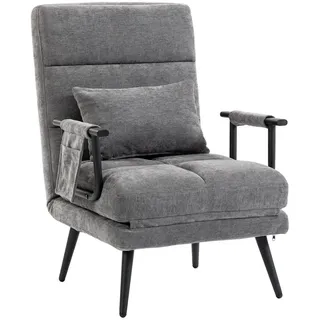Homcom Schlafsessel, Grau, Metall, 1-Sitzer, Füllung: Schaumstoff, einzeln stellbar, rund, 67x96x73 cm, Wohnzimmer, Sessel, Schlafsessel