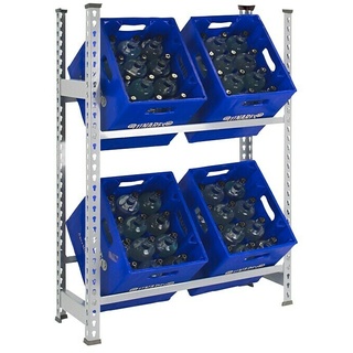 Simonrack Simonbottle Metall-Getränkekistenregal Bottleclick  (L x B x H: 30 x 80 x 100 cm, Traglast: 100 kg/Boden, Anzahl Böden: 2 Stk., Silber)