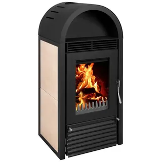 Bruno Kaminofen Kaminofen wasserführend Marbella beige, 12 kW schwarz