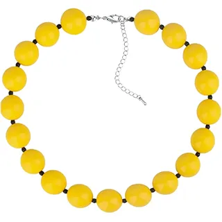 KAREN66 Kette Damen Modeschmuck Perlen Grobstrick Perlen Halskette Harz Bunt Pink Navy Gelb Perlen Statement Choker Halskette Für Männer Frauen Valentinstag Muttertag (D, One Size)