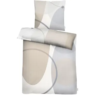 APELT Giro GOTS grafisch Grau/Rosa 135 x 200 cm + 2 x 80 x 80 cm