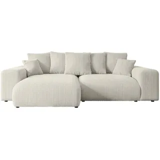 altdecor Ecksofa Cord 4-Sitzer Creme