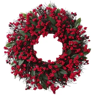 Aufhängen Weihnachten Türkranz, 45cm Kranz Rote Beeren, Beeren Weihnachtsdeko,Künstlicher Weihnachtskranz Tannenkranz TüRkranz, Weihnachtsdeko Haustür,Türkranz für AußEn Haustür Heimdekoration