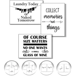 4Good Wandbilder Wohnzimmer als lustige Sprüche, Motivations Bilder fürs Büro Badezimmer oder die Küche, Bild mit Spruch als Schlafzimmer Poster ohne Rahmen (Laundrey Today, A4)