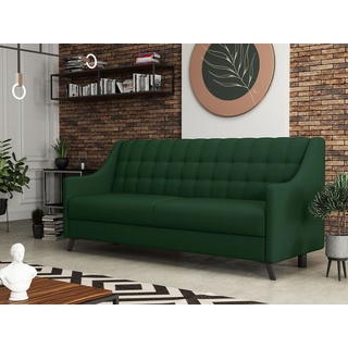 MIRJAN24 Schlafsofa Scarlet 3, mit Schlaffunktion und Bettkasten, 3 Sitzer Couch, Dauerschläfer-Sofa grün