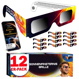 Galaxium 6/12/25/50/100er Pack Sonnenfinsternis Brille ISO 12312-2 - Einheitsgröße
