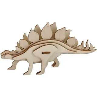 Meinposten 3D-Puzzle 3D-Puzzle Dinosaurier Holz Natur 3D Holzpuzzle Dino, Puzzleteile beige|braun 2.8 cm x 13 cm x 6.8 cm
