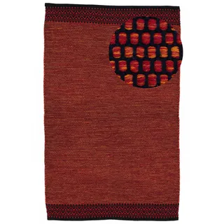 carpetfine Kelim Mia, rot, 160x230 cm | Moderner Teppich für Wohn- und Schlafzimmer
