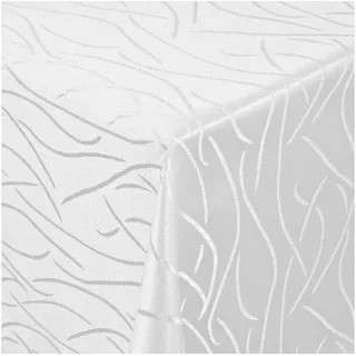 Moderno Tischdecke Tischdecke Stoff Damast Streifen Design Jacquard mit Saum, Eckig 100x100 cm weiß Eckig 100x100 cm