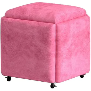VSKXFDDB Cube Hocker 5 in 1 Multifunktionaler Hocker mit Lenkrollen Esszimmer Wohnzimmer Kleine Hocker Nestbare Aufbewahrung Kombination Fußhocker