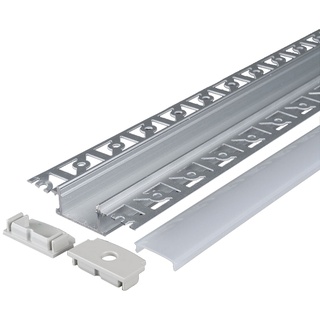 2m LED Aluminium Profil Unterputz Leiste Rigips Trockenbau Gewebe für LED-Streifen