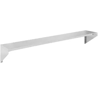 Royal Catering Wandregal, 1 Ablagefläche, 180 x 30 cm, Edelstahl, Silber | Befestigungsmaterial, Wandmontage, inkl. Montagematerial, Bordstärke: 3 cm