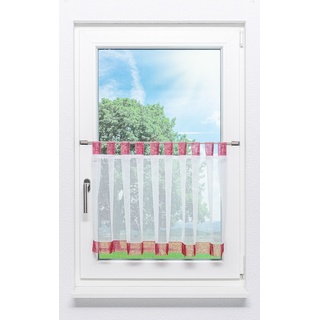 Lysel LYSEL® Scheibengardine Structure (BxH) 150cm - 50cm" weinrot