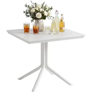 CLP Lenval Gartentisch 80 x 80 x 74 cm Weiß