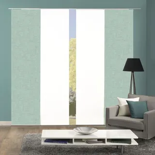 Schiebegardine HOME WOHNIDEEN "PIVE 4er SET" Gr. 1, grün (mint), B:60cm H:245cm, Polyester, Gardinen, Schiebevorhang Digidruck 4er Set PIVE