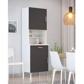 ECO Küchen Sideboard L 60 cm - Grau und Mattweiß