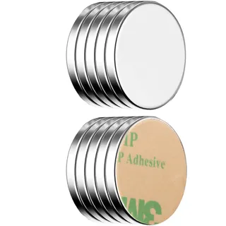 ECENCE Neodym Magnete 10 Stück - runde Klebe-Magnete selbstklebend - 22x2mm - hochwertige NiCuNi-Beschichtung - Scheibenmagnete