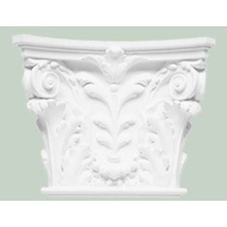 Casa Padrino Barock Zierelement Säulen Kopfteil Weiß 42,5 x 10,5 x H. 35 cm - Wanddeko im Barockstil