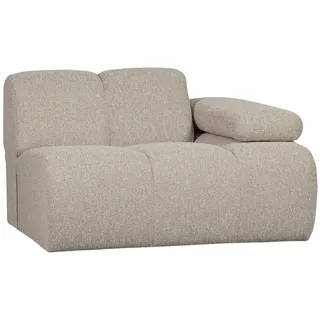 Modulsofa Mojo Bouclé, modern und flexibel, 1-Sitzer Armlehne rechts, beige, hochwertiger Stoff