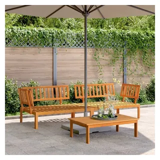 vidaXL Garten-Lounge-Set Ecksofa braun