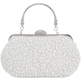 LUI SUI Damen Perle Clutch Geldbörsen Vintage Braut Perlen Abend Clutch Tasche für Hochzeit Cocktail Party Prom