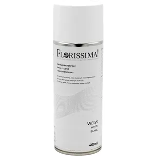 Florissima Farbspray 400ml – Sprühfarbe für Blumen, Deko & Bastelprojekte – Farben: Schwarz, Weiß, Moosgrün, Weihnachtsrot, Lila – Schnelltrocknend & Vielseitig (Weiß)