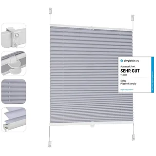 Sekey Plissee 70 x 100 cm Blaugrau