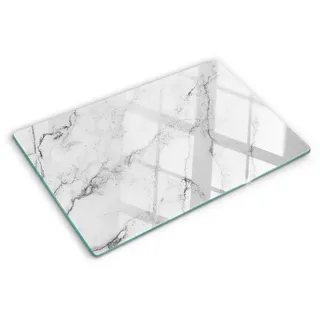 Tulup Schneidebrett Glas Schneidebrett Glasabdeckplatte und Herdabdeckplatte Marmor, (1-St) 80 cm x 52 cm