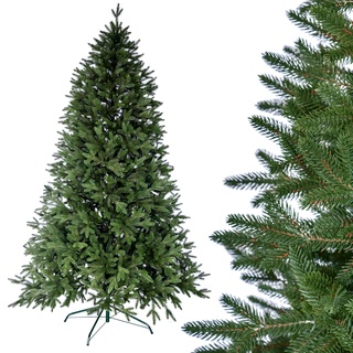 SMEREKA® Künstlicher Weihnachtsbaum 250cm Naturgetreue Spritzguss 100%,Made in EU - Tannenbaum Künstlich mit Ständer aus Metall - Christbaum Christmas Tree