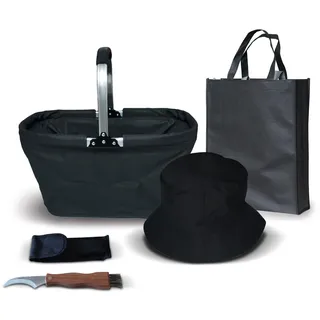 Froster Pilzmesser mit Bürste, Pilz Sammel Set mit Pilzkorb, Tasche, Hut