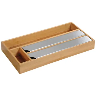 KESPER Folienspender Bambus, 4 Fächer, 42 x 19 x 5,4 cm
