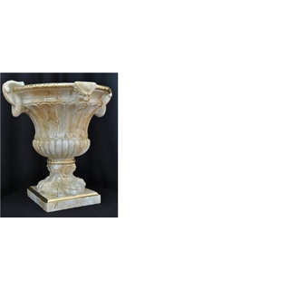 JVmoebel Skulptur XXL Vase Tisch Dekoration Deko Vasen Antik Stil Figur Kelch Rom 69cm beige