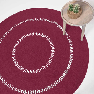 Homescapes Teppich, Weinrot, Textil, Rund, 150x150 cm, Teppiche & Böden, Teppiche