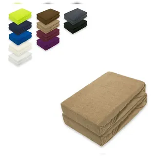 EXKLUSIV HEIMTEXTIL Spannbettlaken Frottee 90 - 100 x 200 cm braun 2 St.