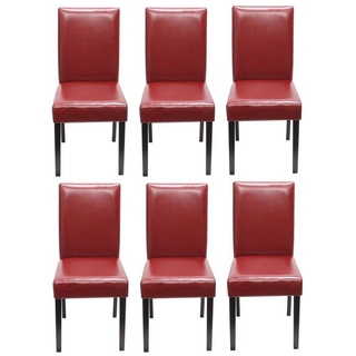 MCW Esszimmerstuhl Littau-L-6 (Set, 6 St), 6er-Set, Rutschfest durch Kunststoffuntersatz, Abgerundete Kanten rot
