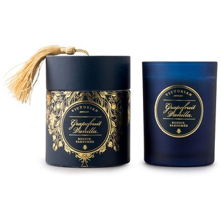 Victorian Sense Tasselbox Duftkerze in der Farbe: Blau/Gold, aus 90% Sojawachs, 5% Duftstoffe, 5% Pflanzenöl, 5392402113