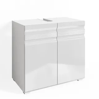 Vicco Waschbeckenunterschrank Freddy, Weiß Hochglanz, Unterschrank Badschrank