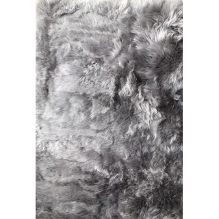 Naturasan Premium Öko Schaffell Teppich 150 x 200, Hochflor Langflor Fellteppich, Schaffellteppich (Grau)