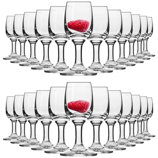 Alcohol Cage Likörgläser 35 ml - 24 Stück Schnapsgläser Set - Shot Gläser Spülmaschinenfest - Pinnchen Gläser für Tequila, Wodka - Hoher Stiel
