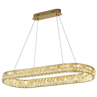 Kristall Pendelleuchte Deckenleuchte Luxus LED Kronleuchter Oval Hängeleuchte Moderne Stil 3Farben dimmbar 220V Gold - Gold