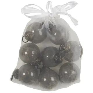 IB Laursen Tüte mit 8 Weihnachtskugeln mini, Ø 3,3 cm, grey