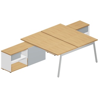 Doppel Schreibtisch mit Sideboard, MDD OGI M