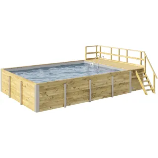 Weka Massivholzpool 595 Gr. 2 650 x 490 x 201 cm Folie hellgrau