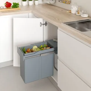 Menage Confort Abnehmbarer Abfalleimer für Küchenschrank, Breite 255 mm, mit 1 x 40 Liter Eimer