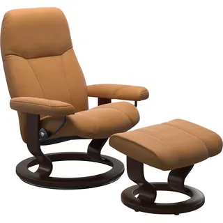 Stressless Relaxsessel Consul Kunstleder 72 x 94 x 70 cm Braun mit Hocker