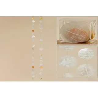 Capiz Muschel Girlande Mobile Windspiel Muschelgirlande weiß orange grün Libelle Vogel Stückpreis