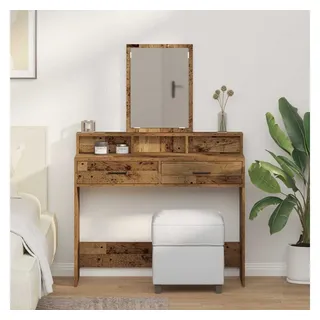 vidaXL Schminktisch mit Schubladen Altholz 100x41x140 cm