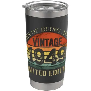 Vintage 1949 Limitierte Auflage 77. Geburtstag 77 Jahre alt Doppelwandiger Edelstahl-Thermobecher