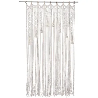 Luckxing Makramee Wandbehang Vorhang Tapisserie Baumwolle Gewebt Handgewebte Böhmische Hintergrund Tür-Vorhang/Wandpaneel Mit Fransen Für Fenstervorhänge Türvorhänge Home Decoration