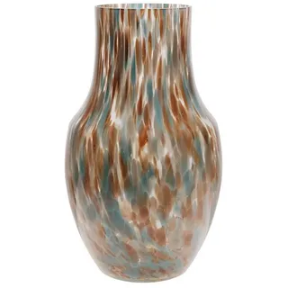 INNA-Glas Dekovase Bauchige Glasvase Russell, Leopardenmuster, Gold-braun-bla bunt